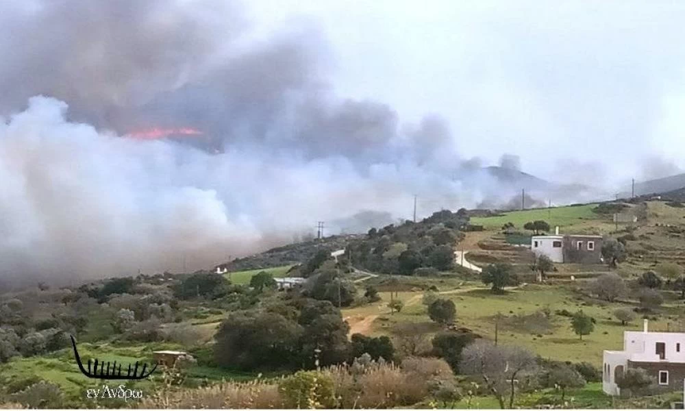 Άνδρος: Τέθηκε υπό έλεγχο η μεγάλη πυρκαγιά